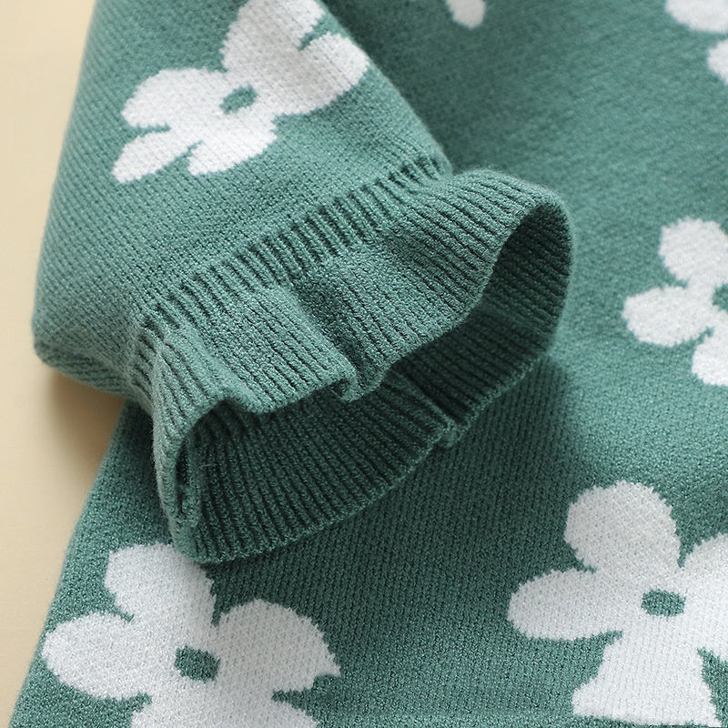 The Perfect Baby Outfit: Baby Little Flower Knitted One-piece Rompers Jumpsuit
